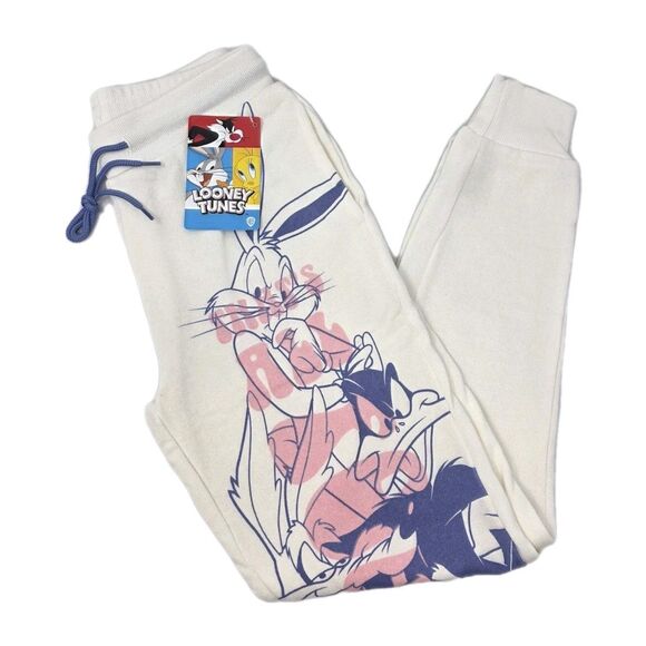 LOONEY TUNES Women's Graphic Print Jogger Midrise Relaxed Women's XS Bugs Bunny - Picture 2 of 11